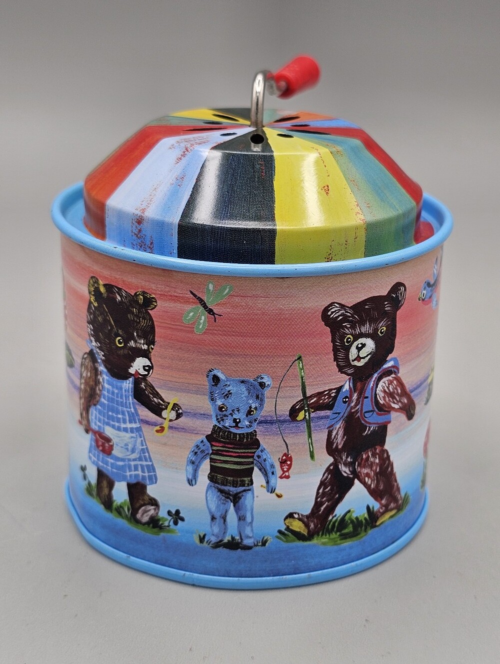 Nathalie Lete Music Tin Hand Crank Beethoven Fur Elise Song Works Colorful Vtg
